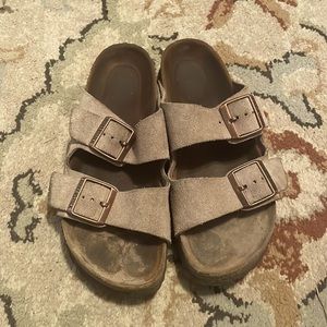 Tan Birkenstock sandals